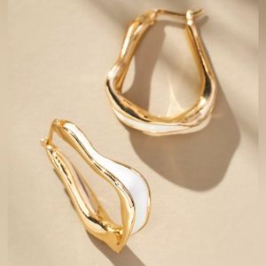 NWT Enamel Inlay Hoop Earrings by Anthropologie